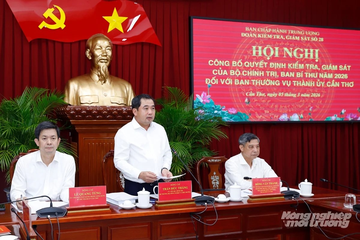 Bộ Chính trị công bố quyết định kiểm tra, giám sát Thành ủy Cần Thơ